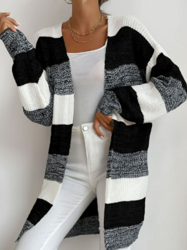 Elodie - Striped Knit Cardigan for Layering