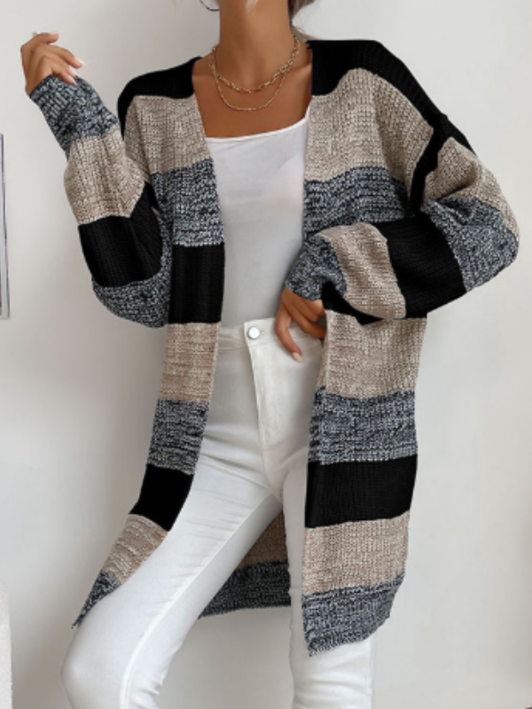 Elodie - Striped Knit Cardigan for Layering