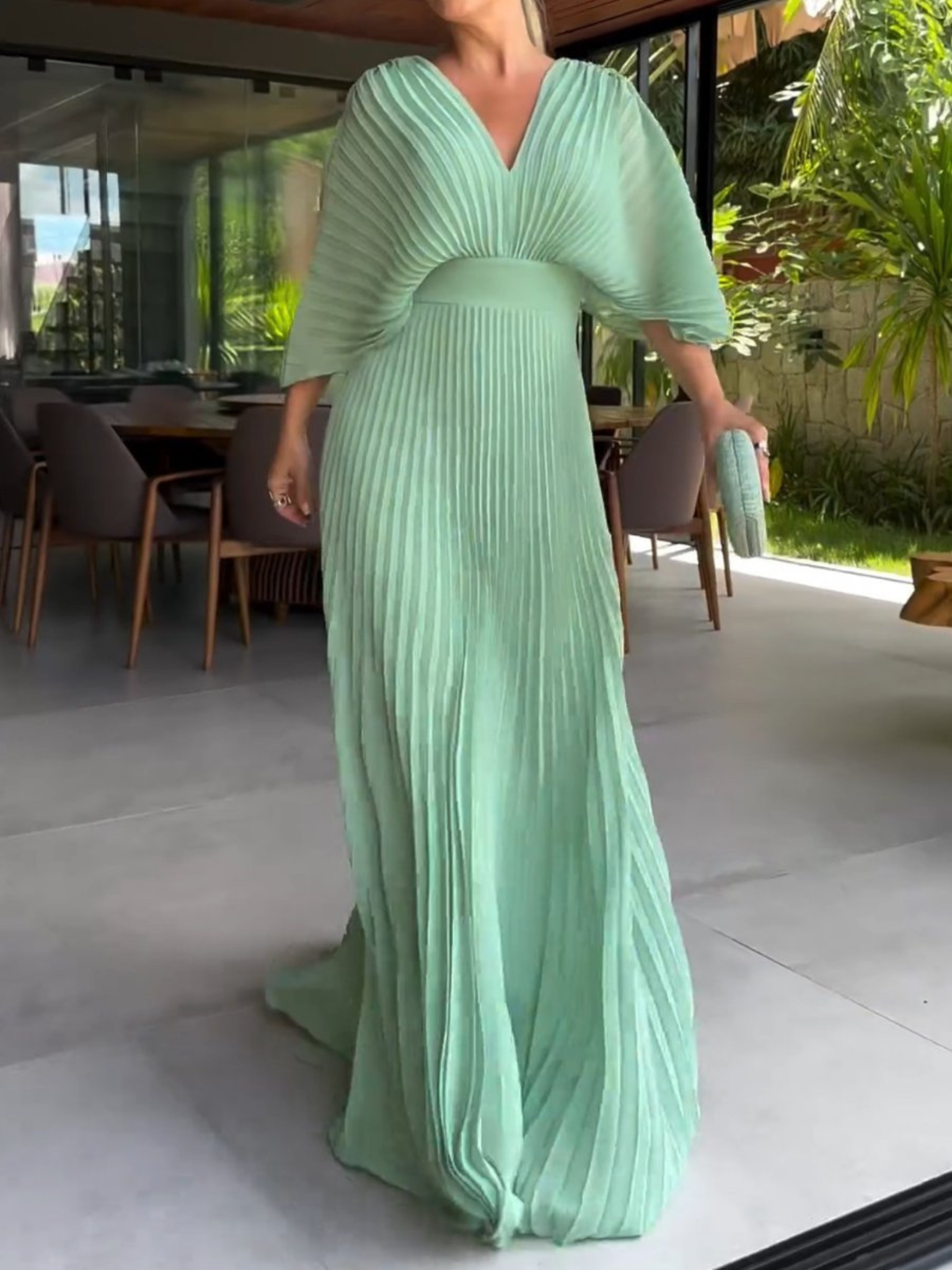 Maddy - Vibrant Pleated Maxi Dress