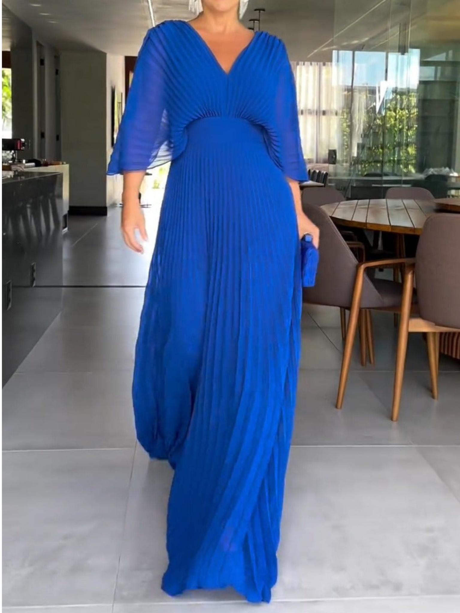 Maddy - Vibrant Pleated Maxi Dress
