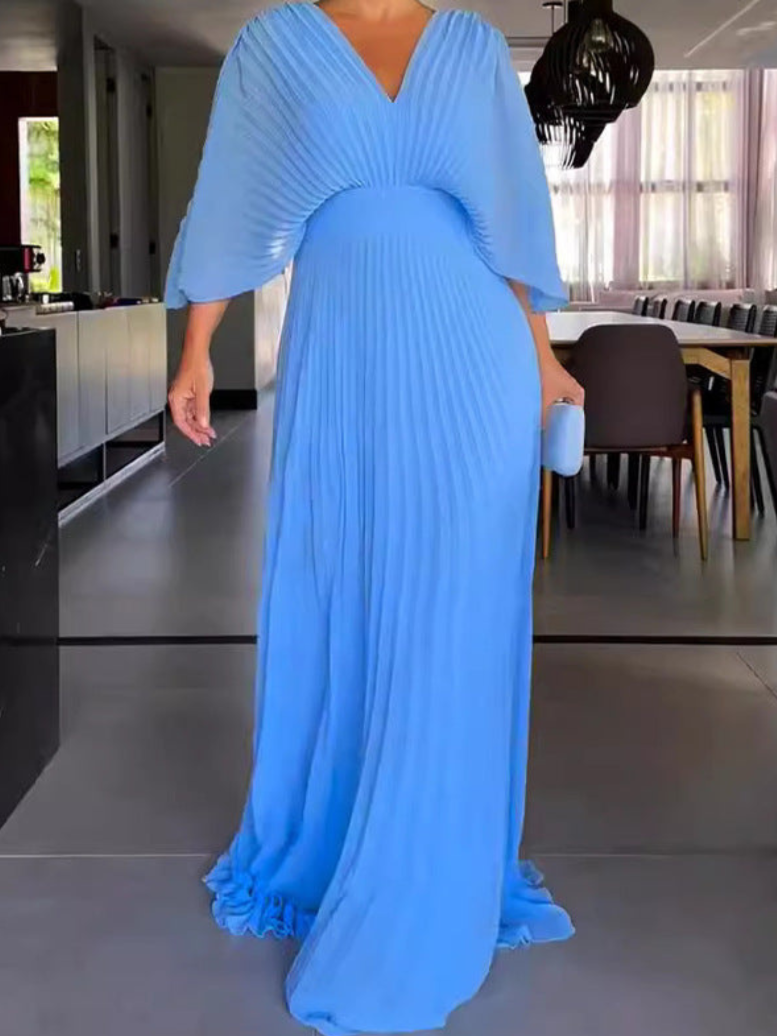 Maddy - Vibrant Pleated Maxi Dress