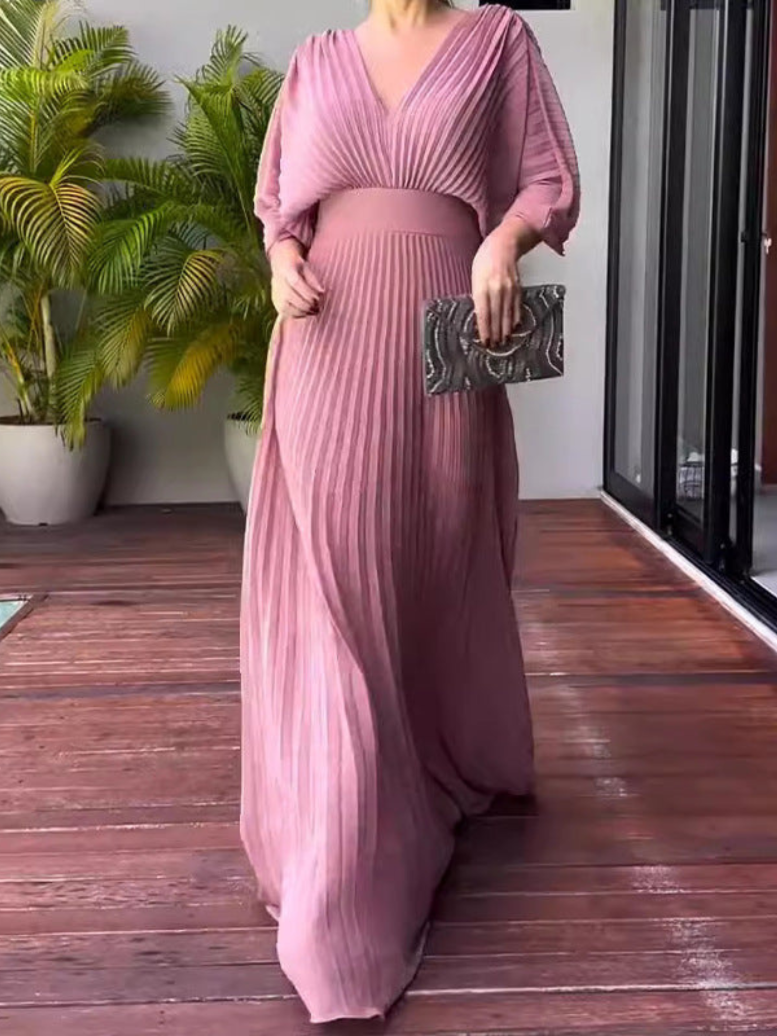 Maddy - Vibrant Pleated Maxi Dress