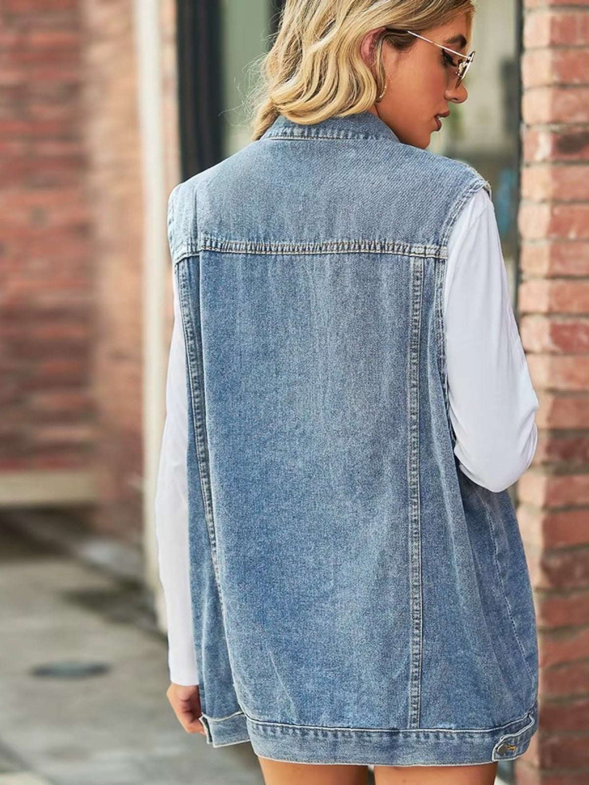 Lillian - Autumn Retro Denim Vest Jacket