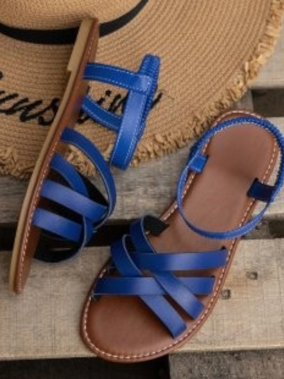 Mackenna - Roman Elastic Cross-Strap Sandals