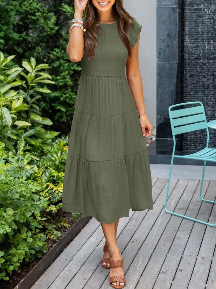 Heidi - Flutter Sleeve Midi Dress