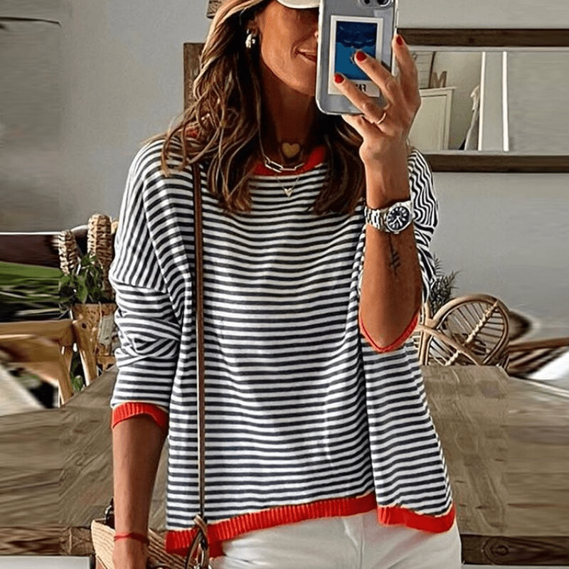 Eva - Soft Striped Pullover Sweater