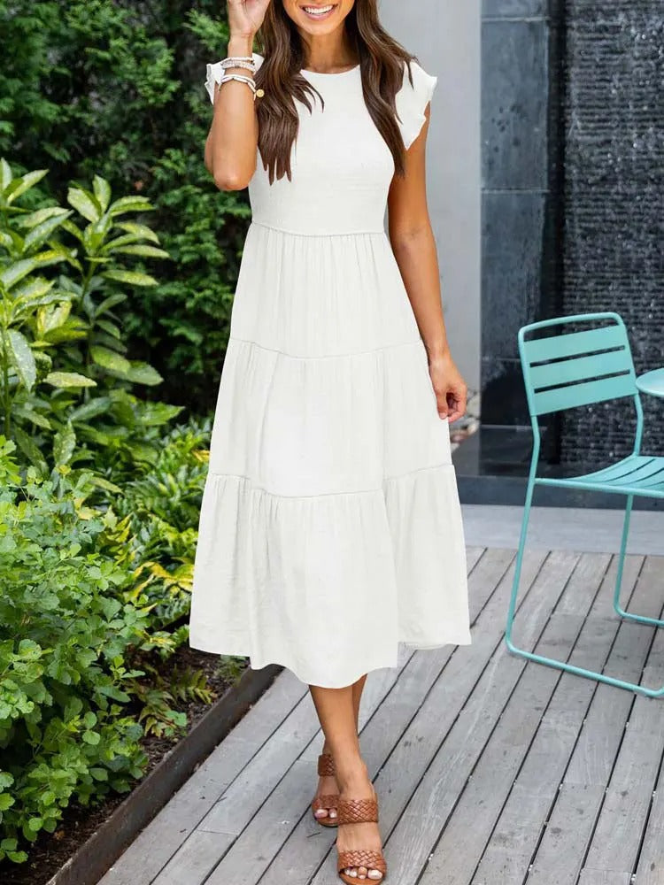 Heidi - Flutter Sleeve Midi Dress