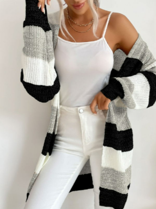 Elodie - Striped Knit Cardigan for Layering