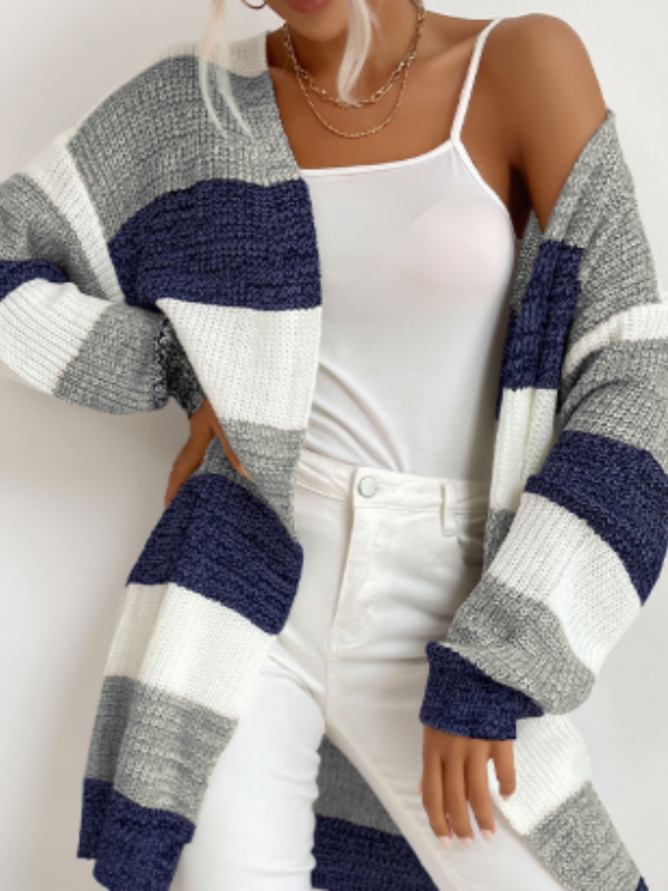 Elodie - Striped Knit Cardigan for Layering