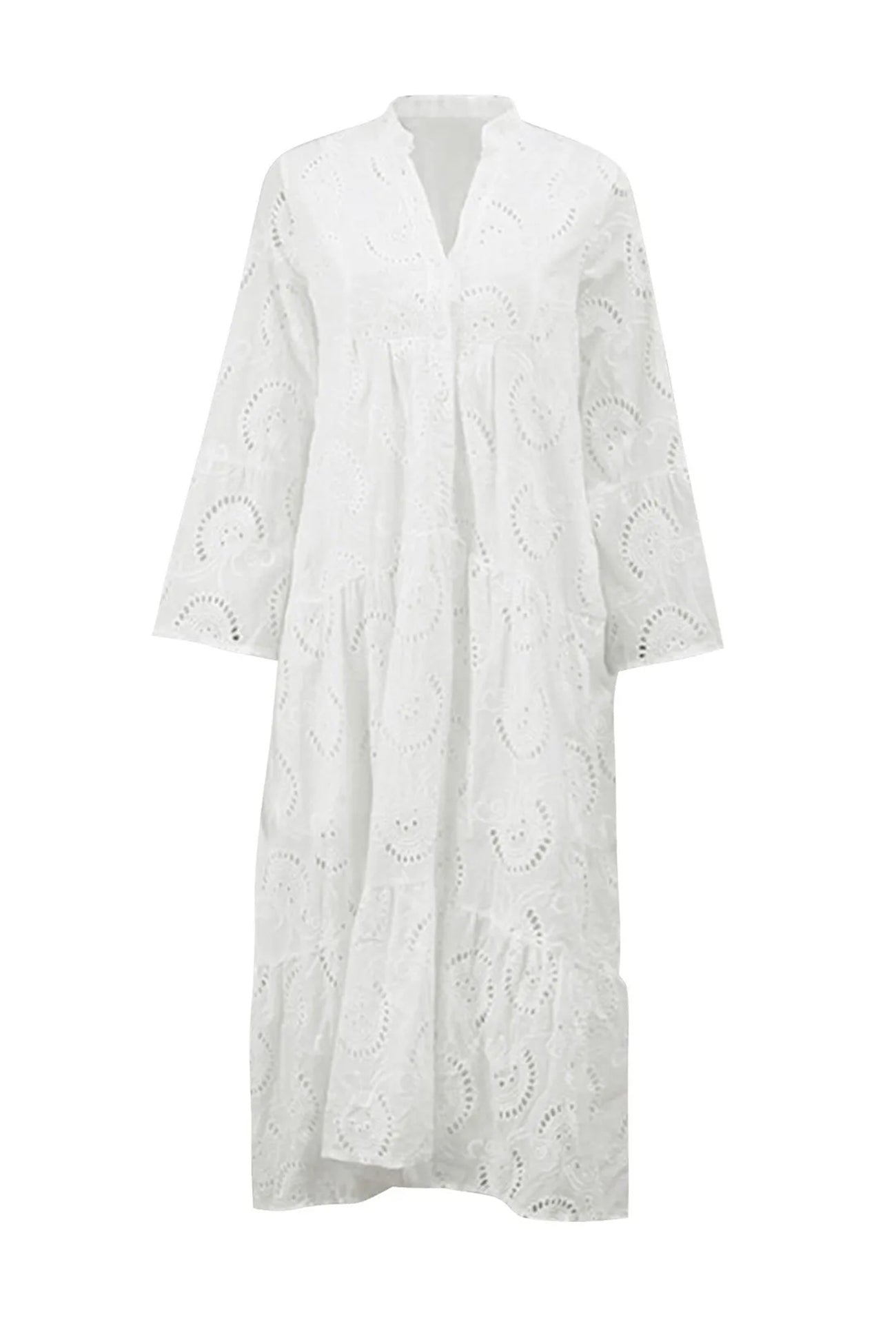 Florence - Bohemian Embroidered Cotton Maxi Dress