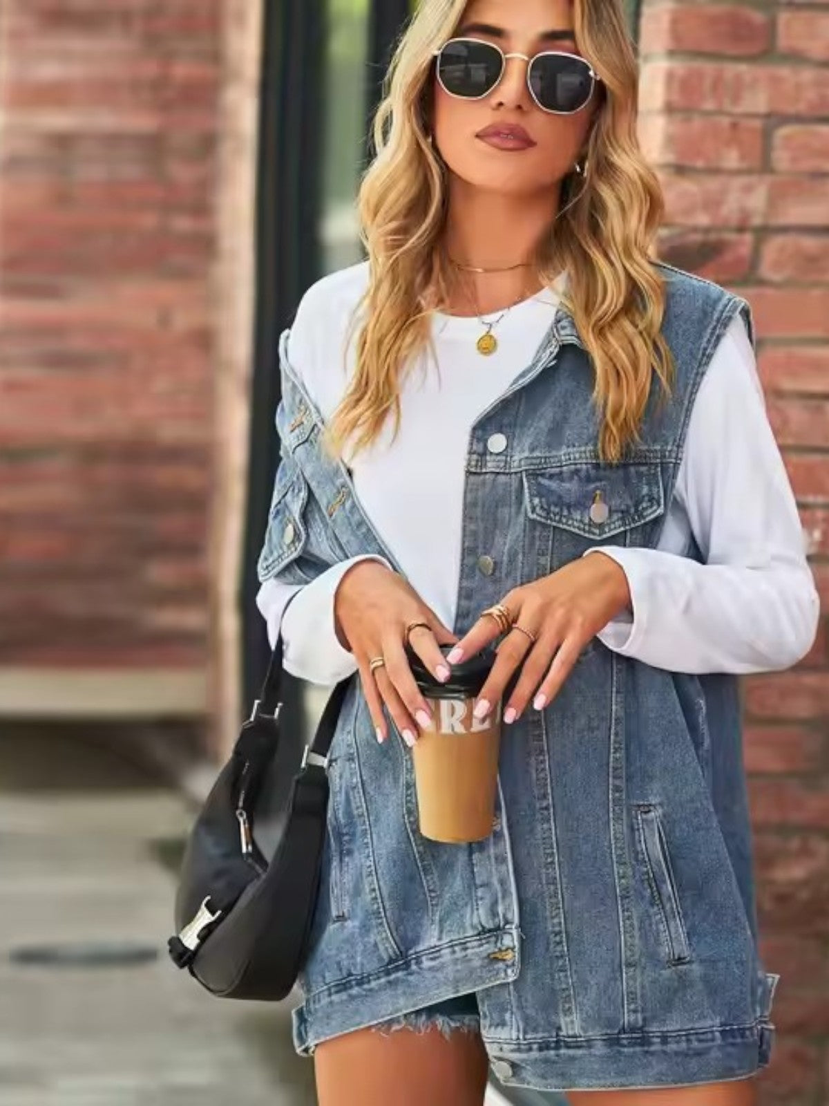 Lillian - Autumn Retro Denim Vest Jacket