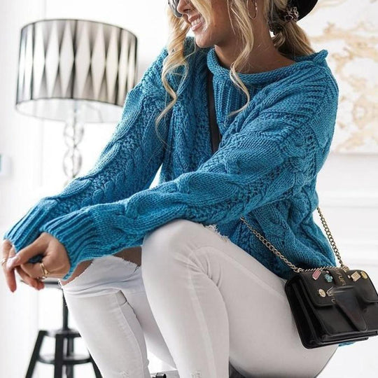 Lucy - Chunky Knit Blue Sweater
