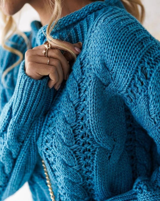 Lucy - Chunky Knit Blue Sweater