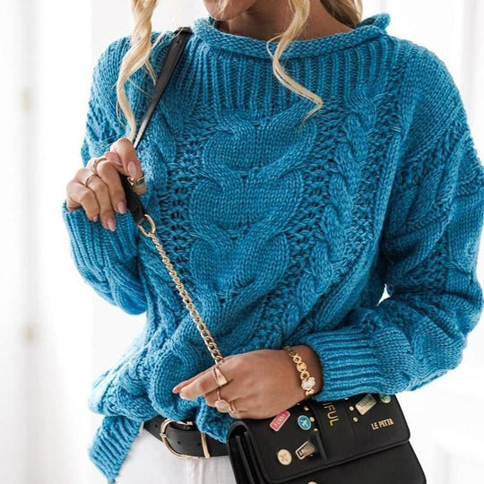 Lucy - Chunky Knit Blue Sweater