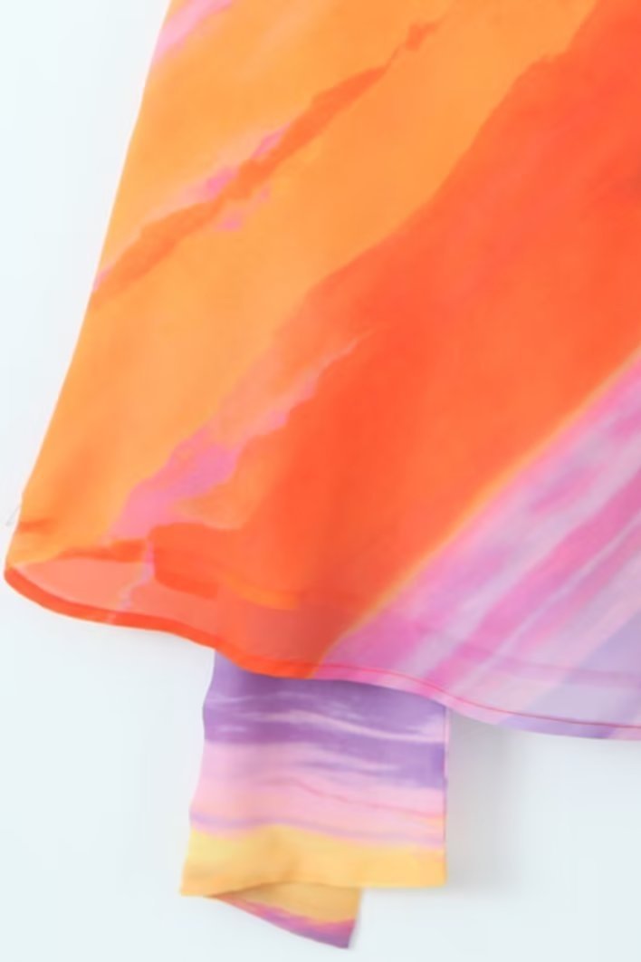 Katara - Tropical Sunset Mini Dress Lightweight Chic