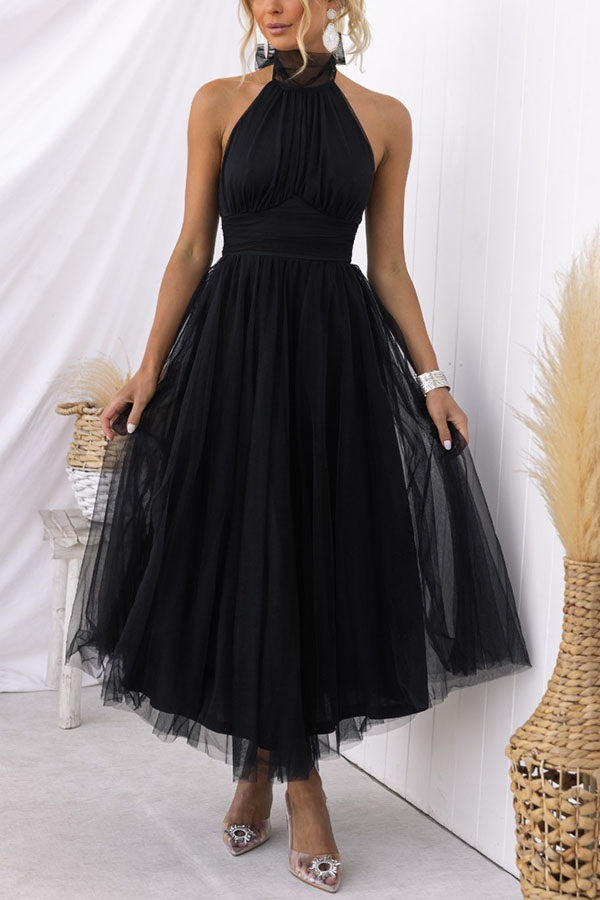 Alyssa - Halter Neck Midi Dress