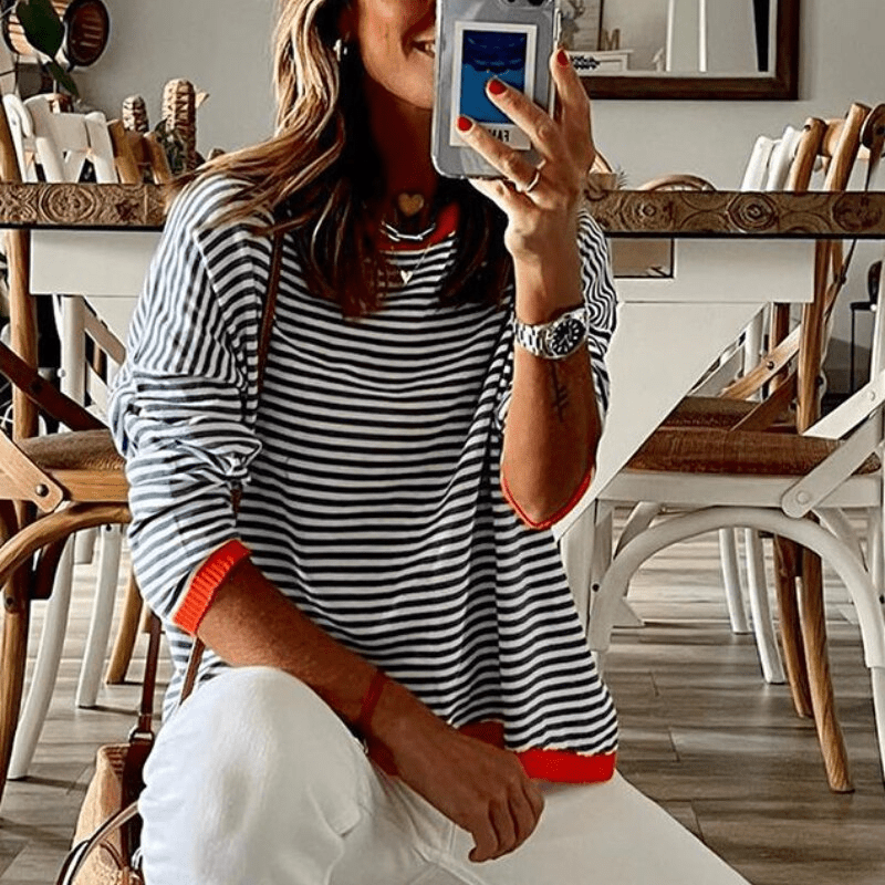 Eva - Soft Striped Pullover Sweater