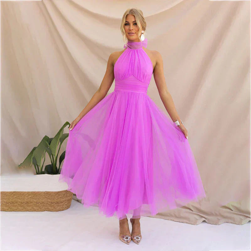 Alyssa - Halter Neck Midi Dress